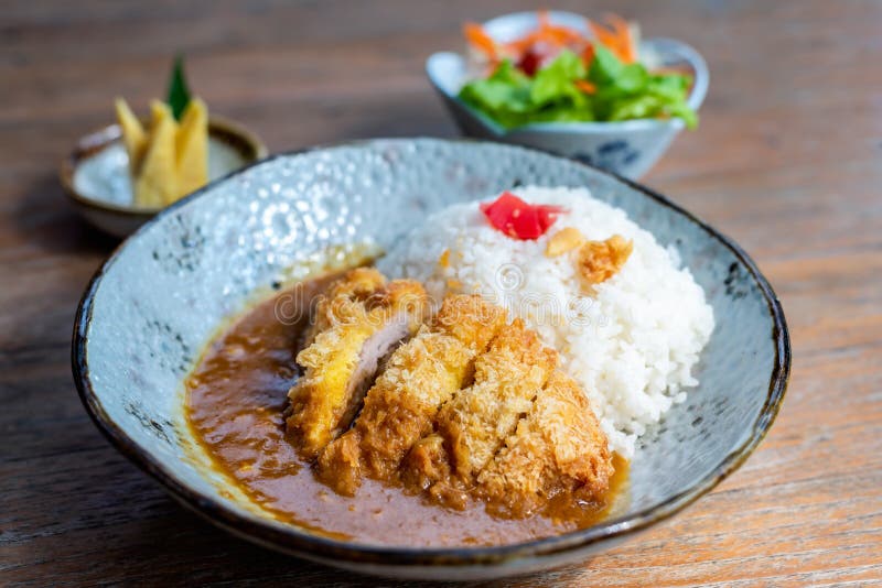 Curry Rice with Crispy Fired Pork Cutlet a Famous and Delicious ...