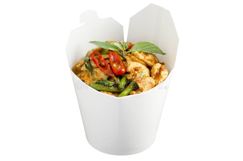 Curry rosso del pollo da andare fotografia stock Curry rosso del pollo da andare fotografia stock