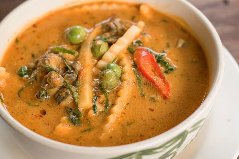 Curry with Snail,River Snail Curry Thai Food Stock Photo Image of