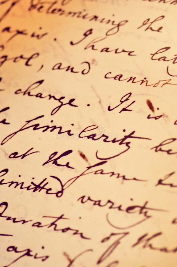 A old handwritten note detail. A old handwritten note detail