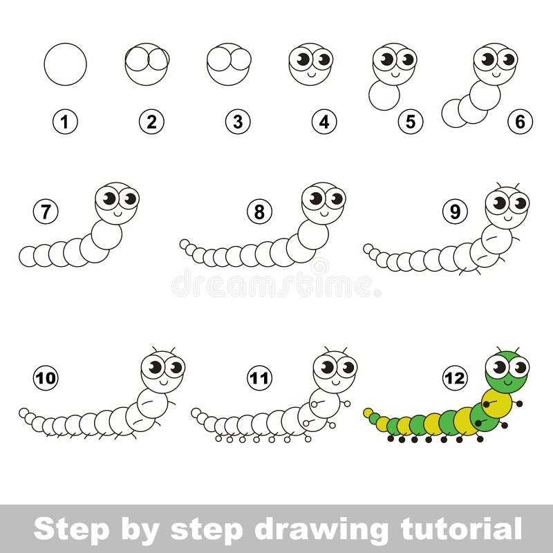 Tutorial de desenho. A lesma . imagem vetorial de Anna_Mikhailova