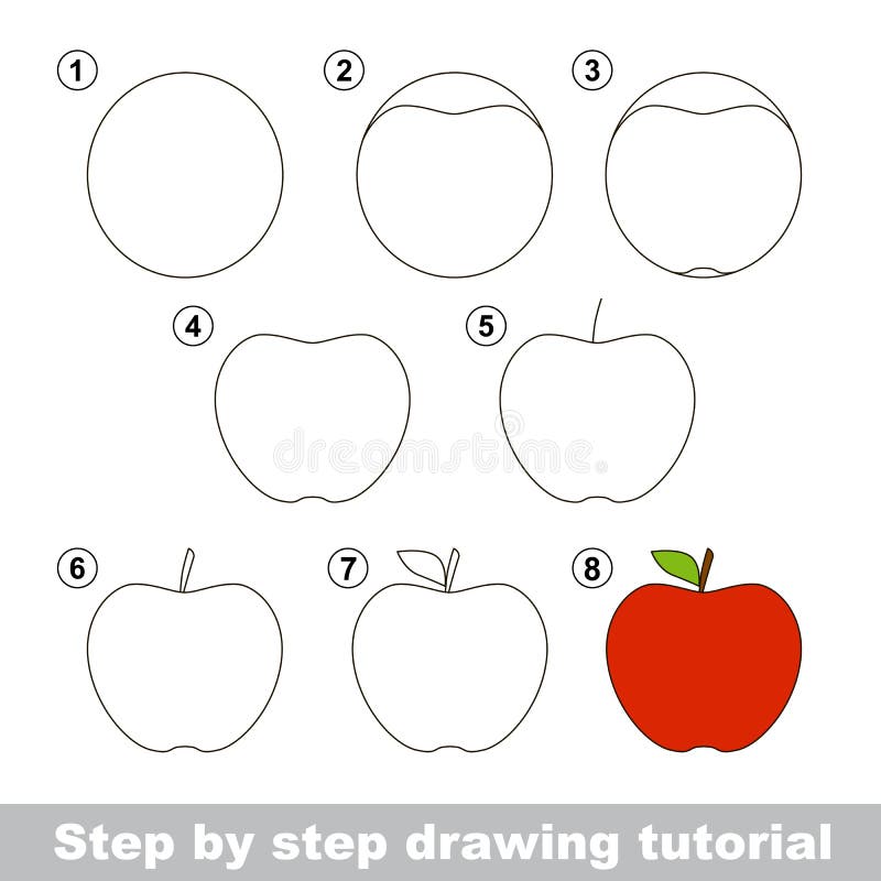 Curso de tiragem Como tirar Apple ilustração royalty free Curso de tiragem Como tirar Apple ilustração royalty free