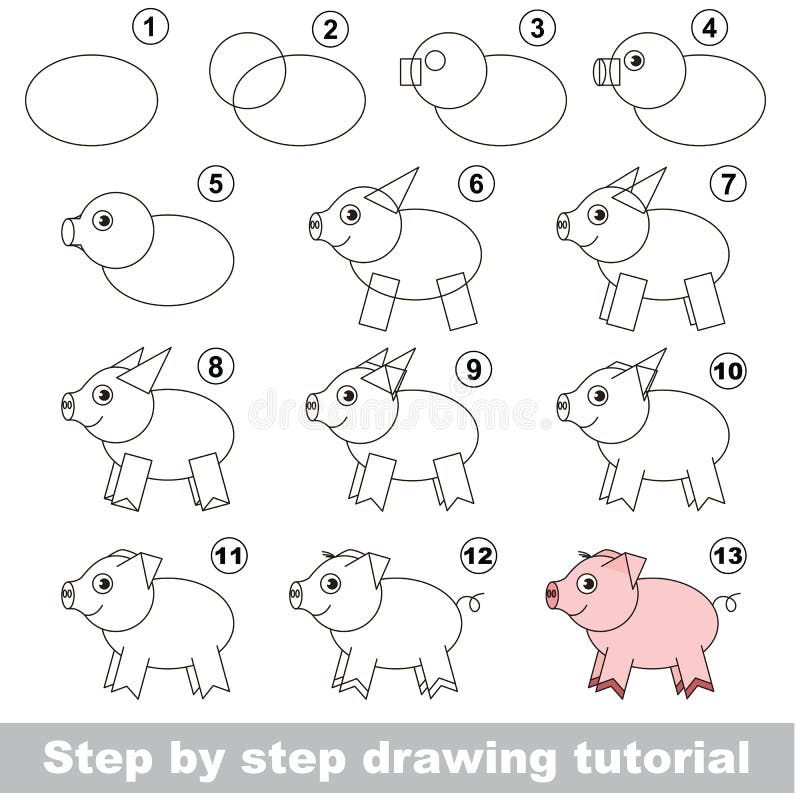 Tutorial de desenho. A lesma . imagem vetorial de Anna_Mikhailova