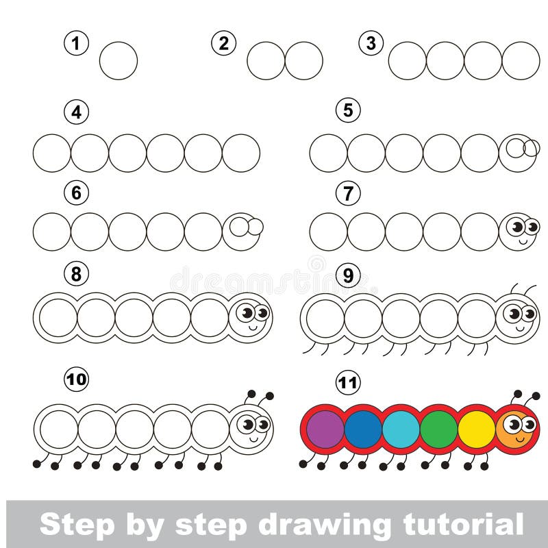 Tutorial de desenho. A lesma . imagem vetorial de Anna_Mikhailova