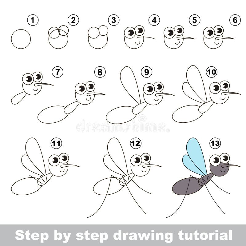 Tutorial de desenho. A lesma . imagem vetorial de Anna_Mikhailova