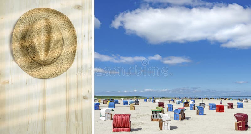 Curso do verão do Diptych e conceito das férias fotografia de stock Curso do verão do Diptych e conceito das férias fotografia de stock