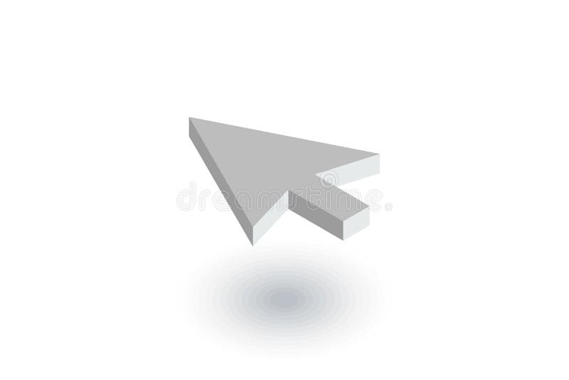 Cursor arrow, click isometric flat icon. 3d vector royalty free illustration