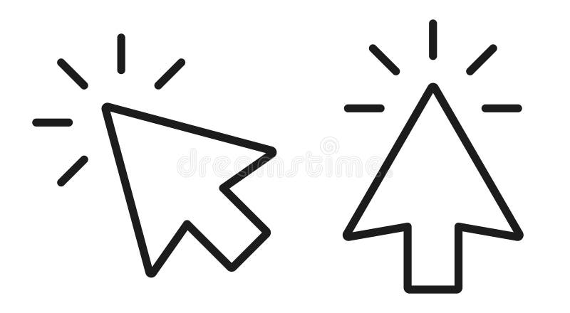 Cursor arrow icon, mouse click cursor, clicking arrow pointer isolated royalty free illustration