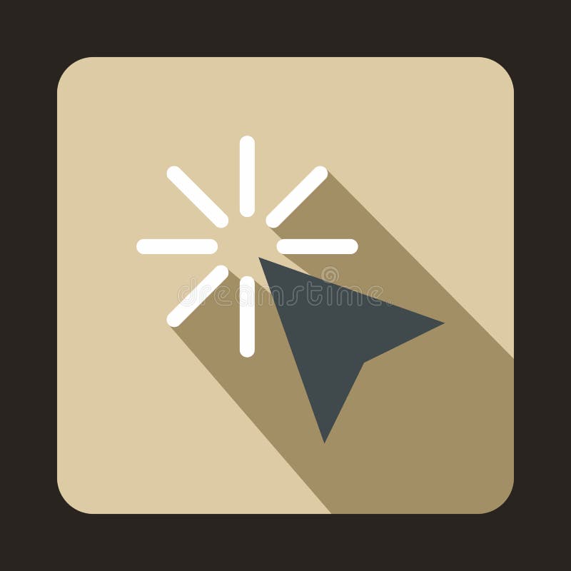 Cursor arrow selection icon, flat style stock illustration
