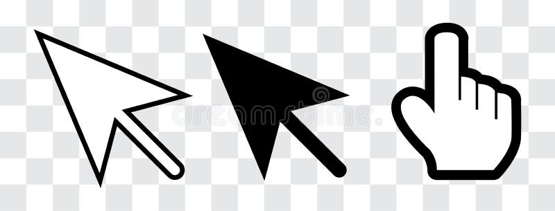 Cursor de la flecha y de la mano stock de ilustración