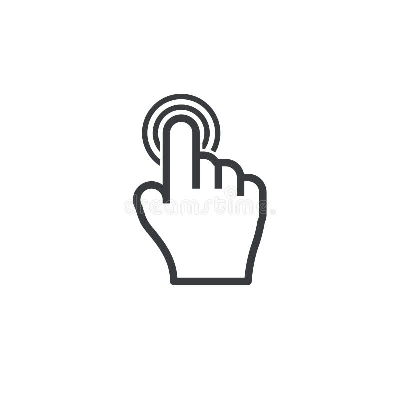 Cursor icon. Vector icon. Arrow button. Finger sign . Hand symboll. Pointer sign. Fingerprint