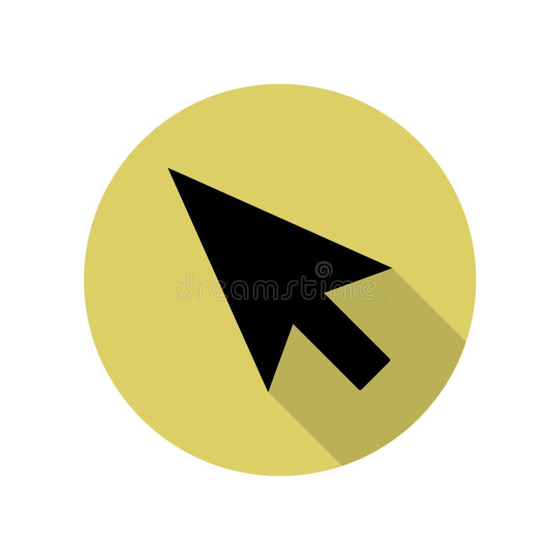 Cursor Long Shadow Icon Simple Glyph Flat Vector Of Web Icons For Ui