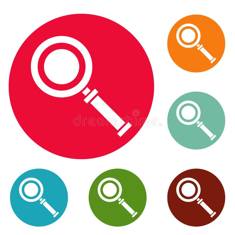 Cursor Magnifier Icons Circle Set Stock Illustration Illustration of