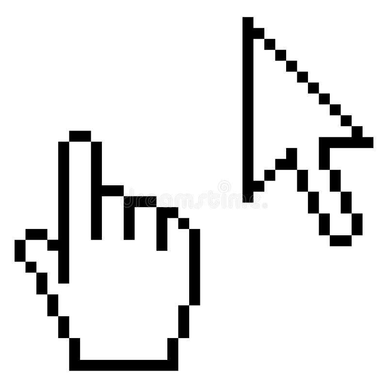 Cursore della mano e del mouse di Pixelated royalty illustrazione gratis Cursore della mano e del mouse di Pixelated royalty illustrazione gratis