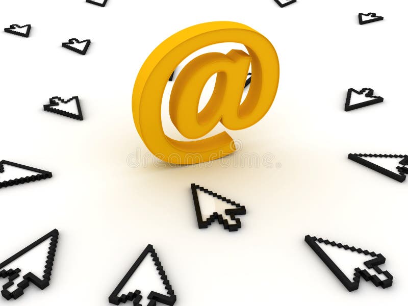 Cursori e simbolo del email royalty illustrazione gratis Cursori e simbolo del email royalty illustrazione gratis