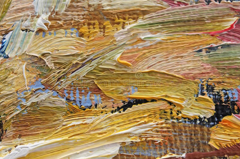 cursos Multi-coloridos da escova da pintura de óleo na lona imagem de stock cursos Multi-coloridos da escova da pintura de óleo na lona imagem de stock