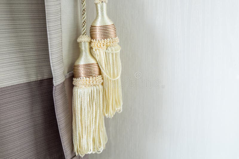 Curtain decorative tassel stock image. Image of drapes 48757989