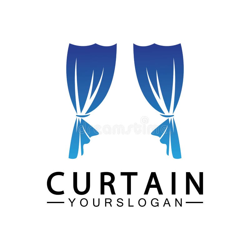 Curtain Logo Vector Illustration Design Template Stock Vector