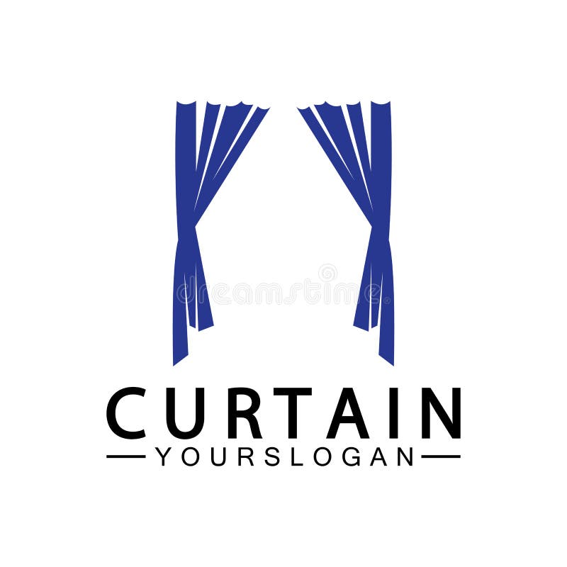 Curtain Logo Vector Illustration Design Template Stock Vector