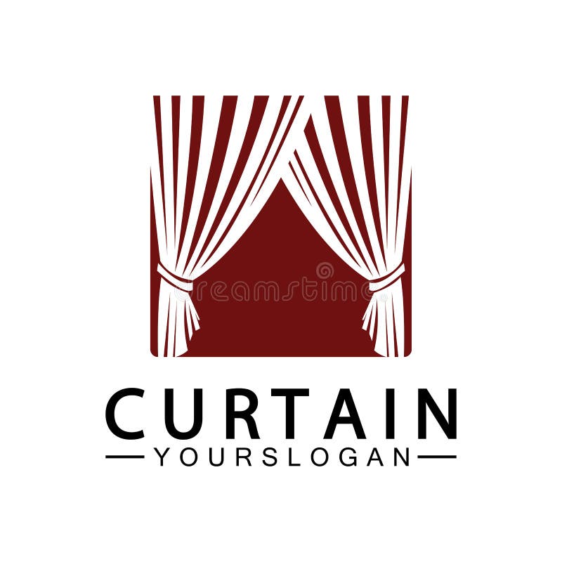 Curtain Logo Vector Illustration Design Template Stock Vector