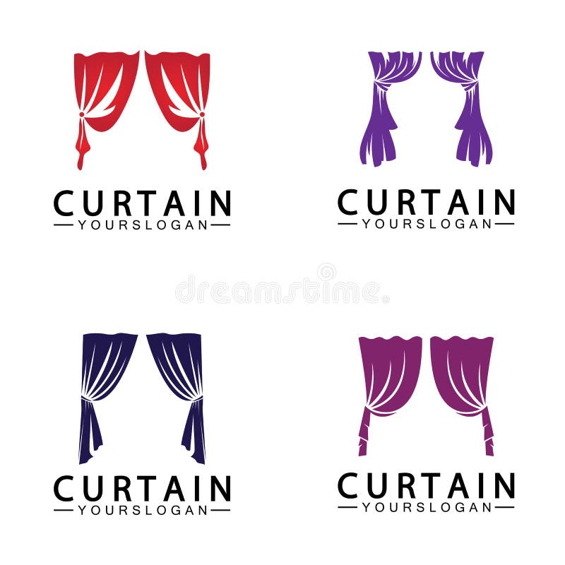 Curtain Logo Vector Illustration Design Template Stock Vector
