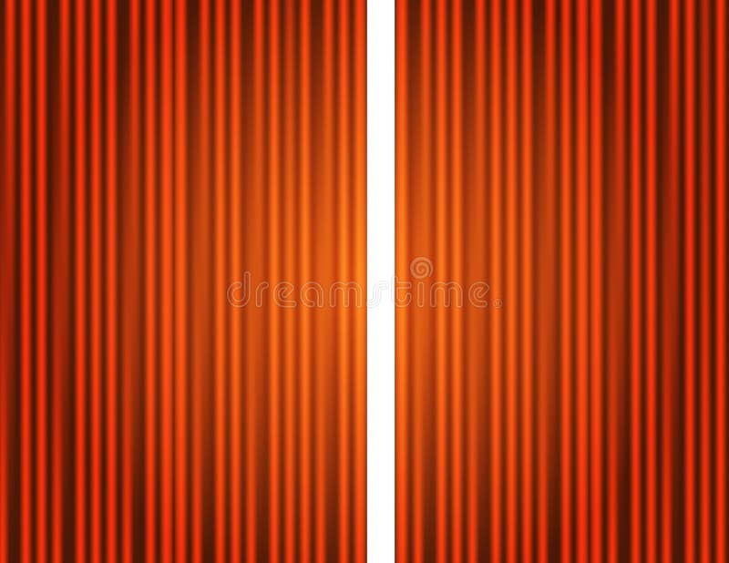 Curtain Orange Closed with Light Spots Stock Vector Illustration of