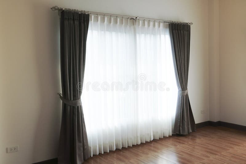 Curtains Window Decoration Interior of Room,empty Room with Window and