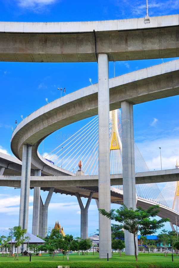 Curve of the highway bridge