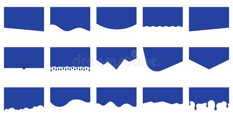 Curve Lines, Drops, Wave Collection of Abstract Design Element for Top, Bottom Page Web Site. Template of Modern royalty free illustration