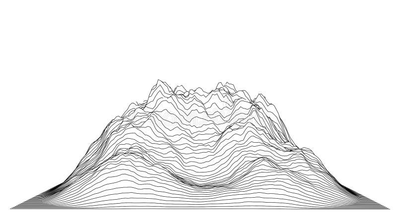 Curve Lines in Shape of Part of Mountain Range Stock Vector ...