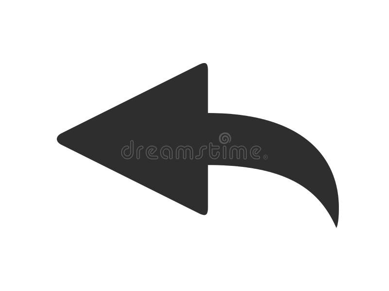Curved back arrow. Left pointer icon, curve cursor vector symbol vector illustration