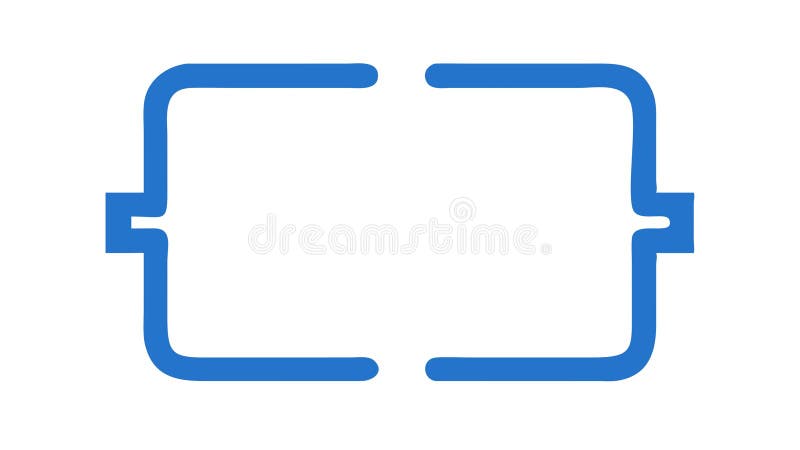 Curved Brackets Outline Vector Icon, vector design Generative AI stock illustration