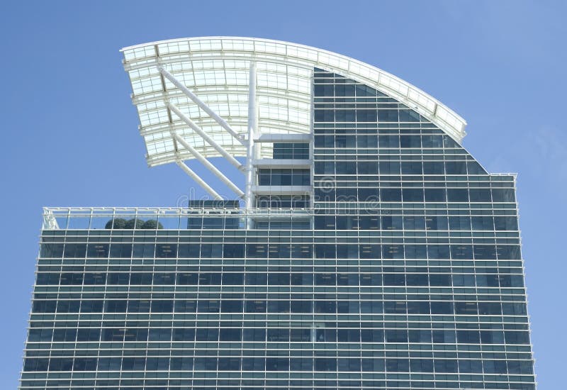 Curved Roof and Blue Glass