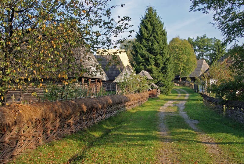 Curved village road