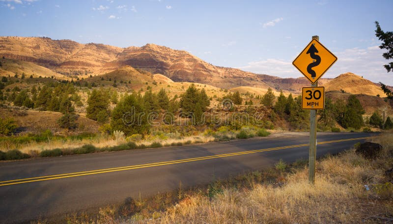 Curves Frequent Two Lane Highway John Day Fossil Beds