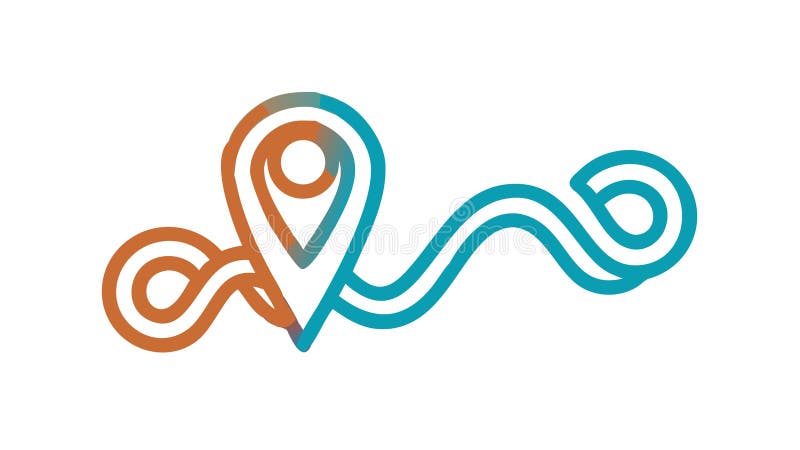 Curvy Path with Multiple Location Pins, vector design Generative AI vector illustration