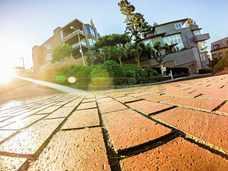 Curvy Winding Lombard Street San Francisco Stock Image Image of hill