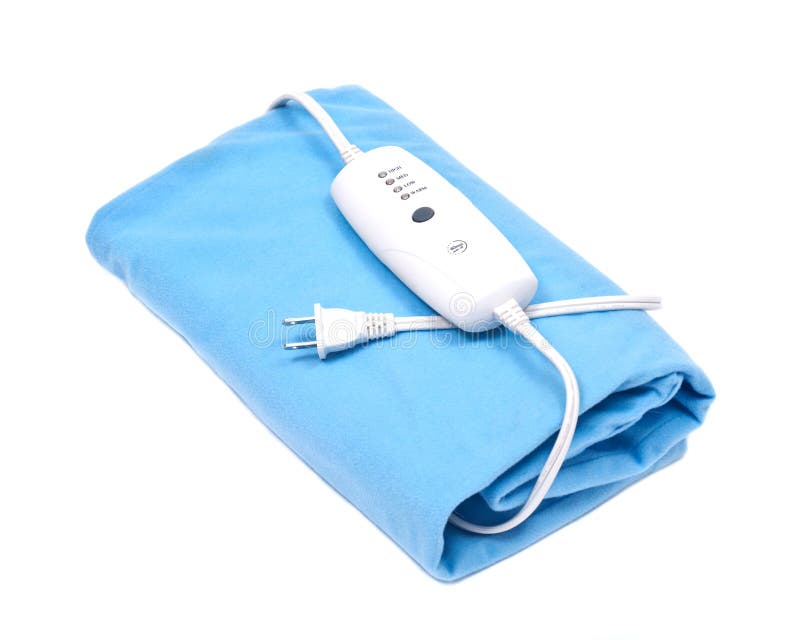 Cuscinetto di riscaldamento elettrico blu fotografia stock libera da diritti Cuscinetto di riscaldamento elettrico blu fotografia stock libera da diritti