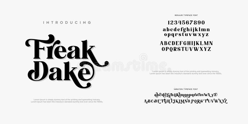 Abstract Fashion font alphabet. Minimal modern urban fonts for logo, brand etc. Typography typeface uppercase lowercase and number