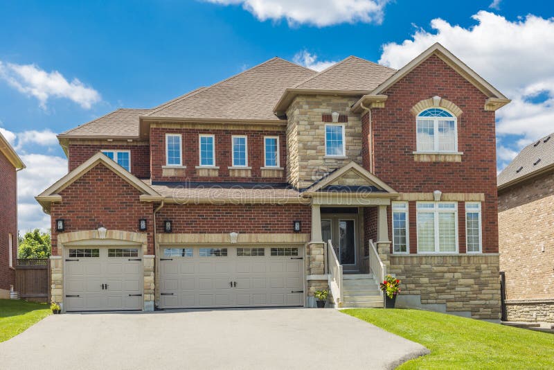 Custom Built Luxury House in the Suburbs of Toronto, Canada. Stock