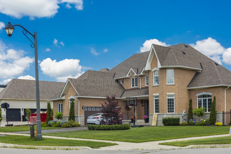 Custom Built Luxury House in the Suburbs of Toronto, Canada. Stock