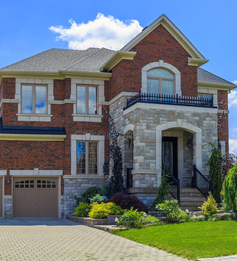 Custom Built Luxury House in the Suburbs of Toronto, Canada. Stock