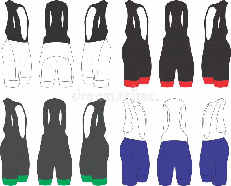 Custom Design cycling bib shorts Templates mock up illustration