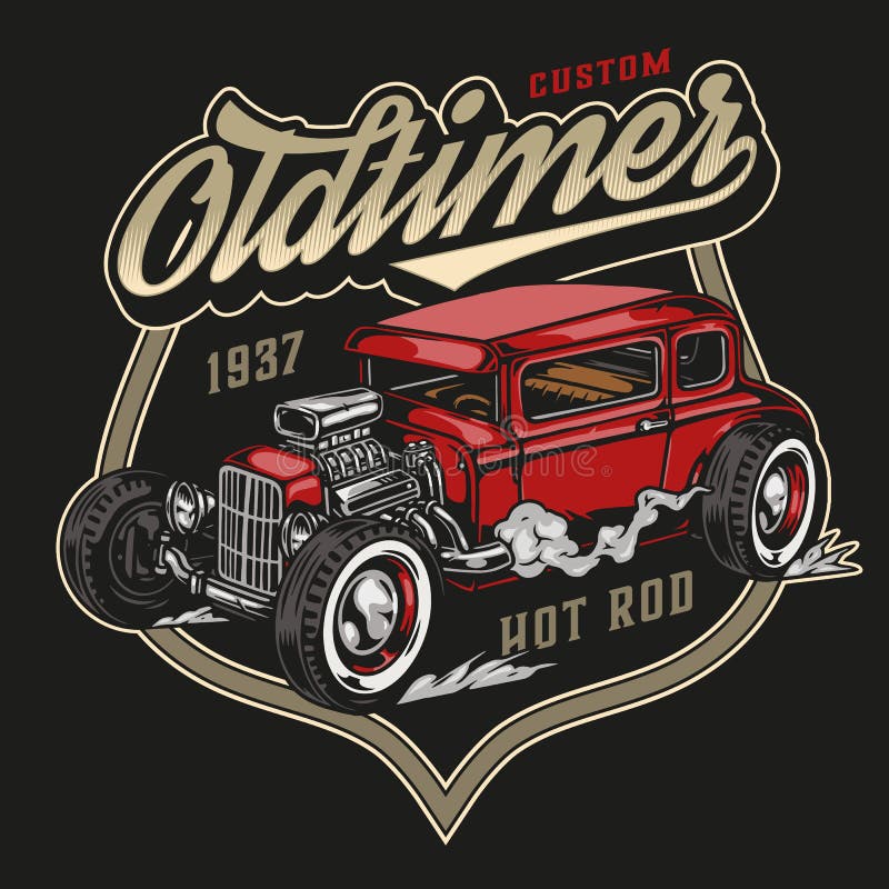 Custom retro car vintage label royalty free illustration