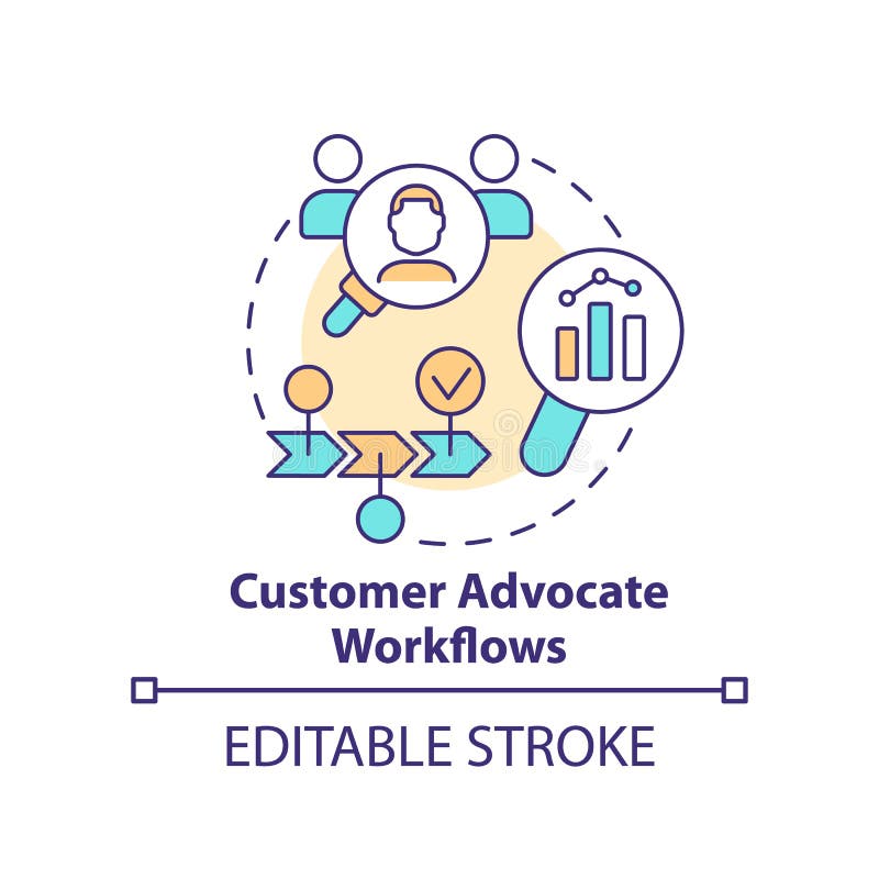 Customer Advocate Workflows Concept Icon Stock Vector Illustration of