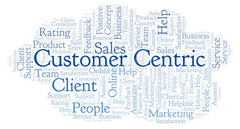 Customer Centric word cloud. stock illustration