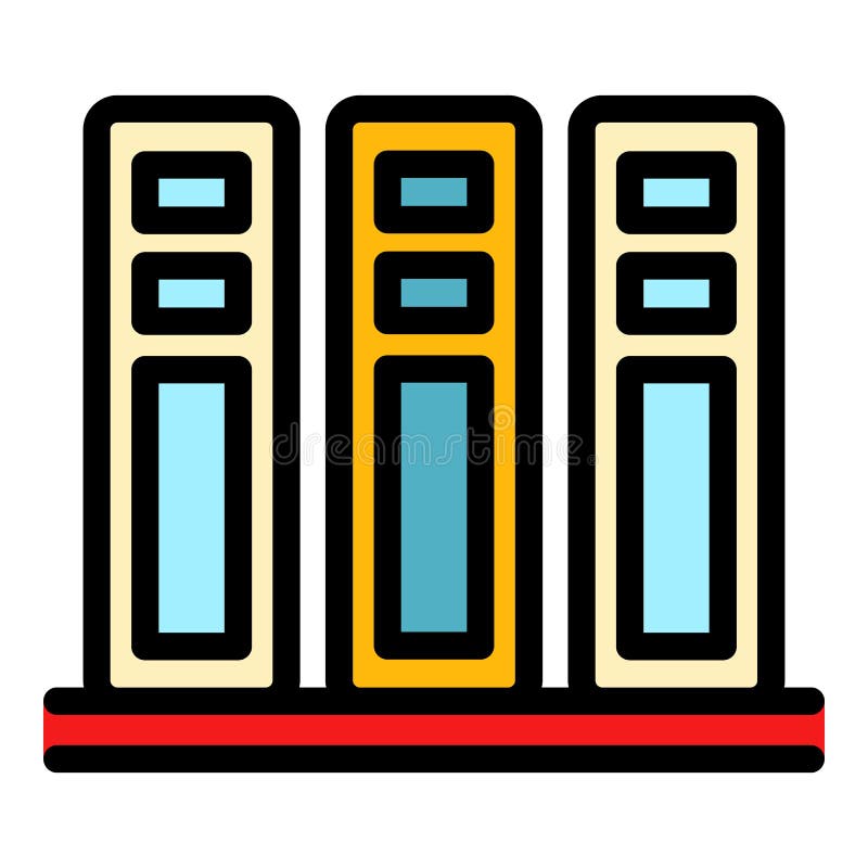 Customer data server stack icon color outline vector stock illustration