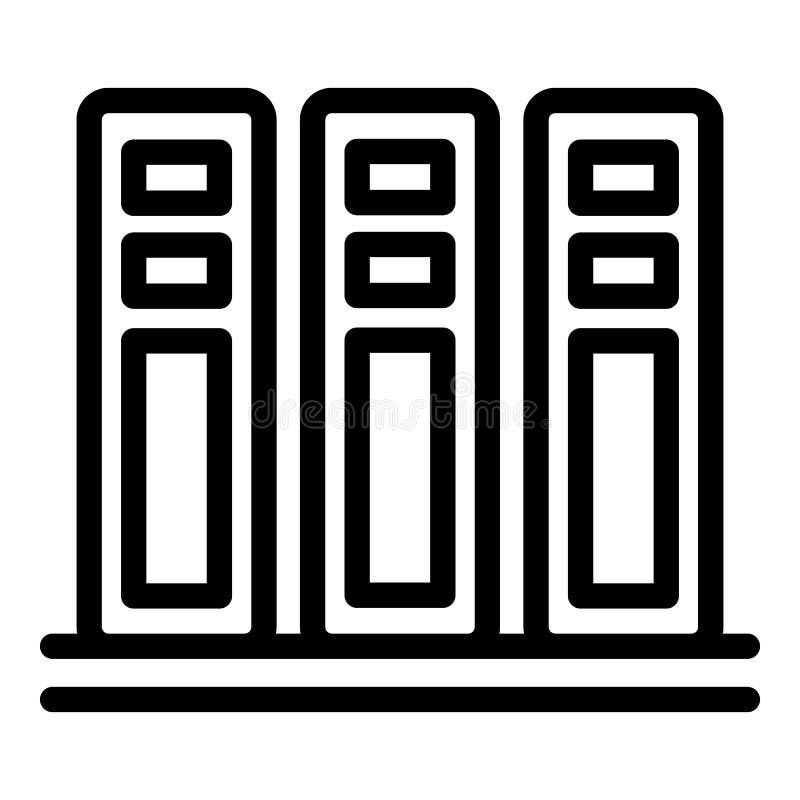 Customer data server stack icon, outline style stock illustration