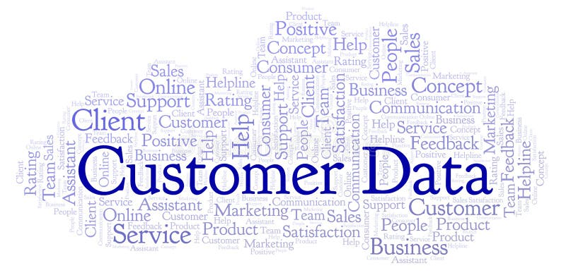 Customer Data word cloud. royalty free illustration