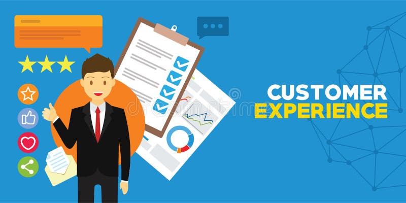 Customer experience and client testimonials royalty free illustration